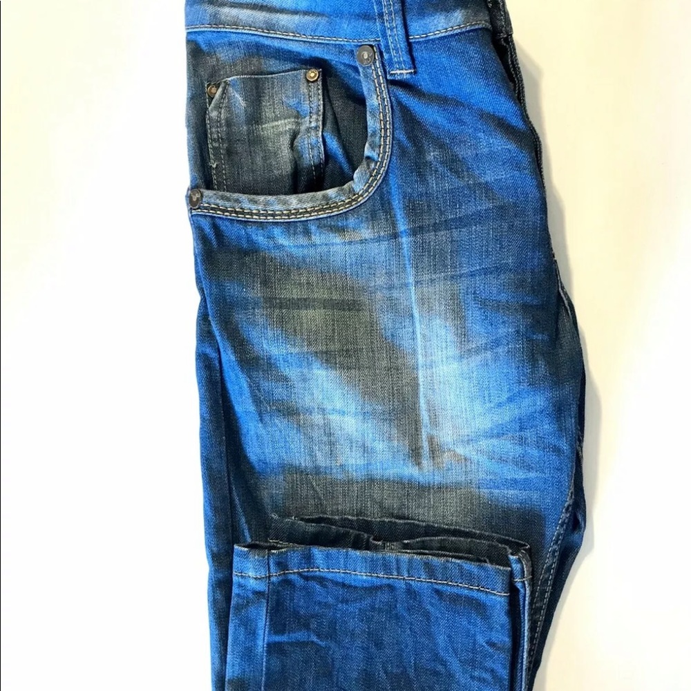 Le Chateau Men’s Jeans Faded Blue Denim Slim Fit Straight Leg 31 - Picture 3 of 11